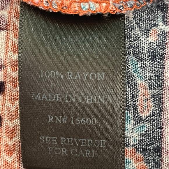 Artesia Rust Blue Boho Tunic / Mini Dress Size XXL Peasant Fall Casual Festival - Picture 9 of 10